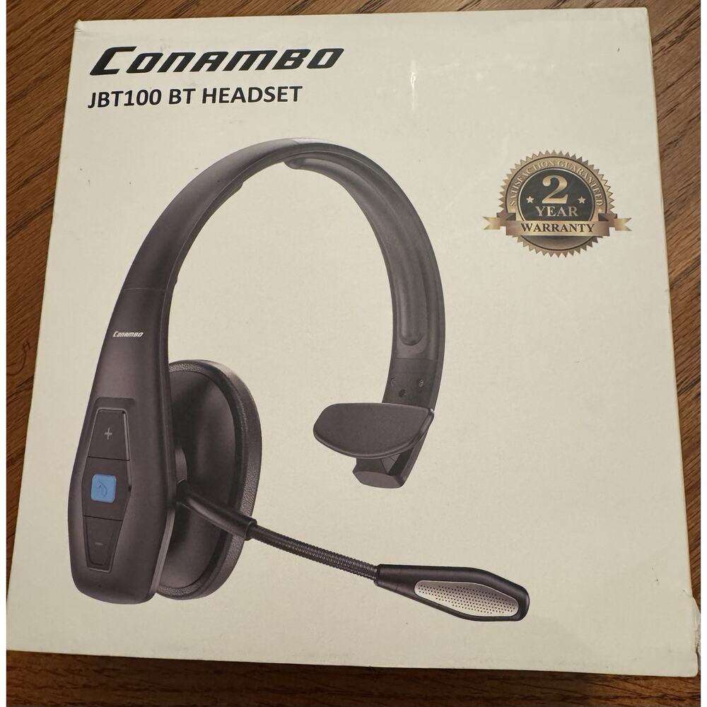 Trucker JBT100 BT Bluetooth Headset Black Single Ear Boom Microphone